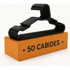 kit 50 cabide adulto preto reforçado organizador combate