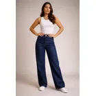 calça jeans wide leg feminina cintura alta sem lycra stillge