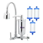 torneira dazie metais com filtro cozinha para parede flexível móvel em abs cromado filtro carbon block purificador de agua com refil instalado