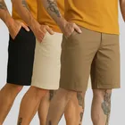kit 3 bermuda masculina sarja short jeans social brim lisa