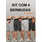kit 4 bermudas masculinas moletom academia casual lote full