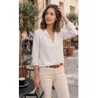 blusa feminina social manga 3/4 chique elegante confortavel