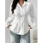 camisa social feminina acinturada manga longa