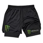 short 2 em 1 academia duplo bermuda masculina monster treino