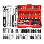 kit chaves ferramentas jogo fenda philips catraca soquete allen 46 peças com maleta completa manual ideal mecânico manutenção casa carro profissional resistente portátil compacto quicko
