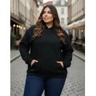 Ponto Com e Você blusa moletom plus size capuz inverno bolso cang flanelado