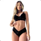 Ponto Com e Você conjunto lingerie sensual renda sutiã e calcinha feminino