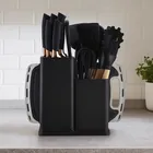 19 peças kit utensilios cozinha tábua em silicone espátula