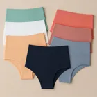 kit 5 calcinhas cintura alta sem costura modela bumbum