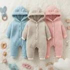 Ponto Com e Você roupa de bebe menino menina macacão teddy capuz frio pelúcia