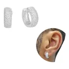 Ponto Com e Você brinco prata 925 argola masculino cravejado zircônia banhado cor prateado