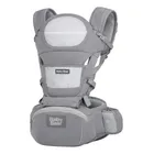 Ponto Com e Você bolsa canguru ergonômico bebê mãe premium 12 posições 4 em 1 baby bear cor cinza