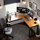 Ponto Com e Você mesa escrivaninha para pc de canto berlim em l para computador home office estudo trabalho gamer moderna cinamomo preta
