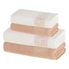 Ponto Com e Você jogo de toalhas 4 peças fio cardado 100% algodão provence karsten branco argila provence