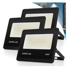 kit 3 refletor led 300w holofote bivolt ip67 externas 6500k