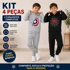 Ponto Com e Você kit 4 peças moletom infantil menino frio inverno 2 conjuntos