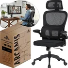 Ponto Com e Você cadeira escritório presidente ergonômica nr17 marqs home arcanis preta com apoio lombar e encosto mesh premium