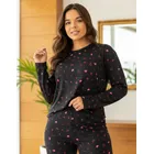 pijama feminino longo inverno canelado confortável premium