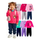 Ponto Com e Você kit 4 peças roupa infantil capuz e zíper menina moletom