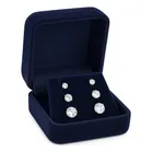 kit trio brinco prata925 zircon redondo/coraçao/estrela/bola