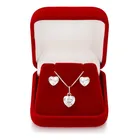 colar prata 925 legítima + brincos feminino coração zircônia