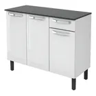 balcão cozinha itatiaia rose trp 1, 05 com tampo 3 portas 1 gaveta cor branco
